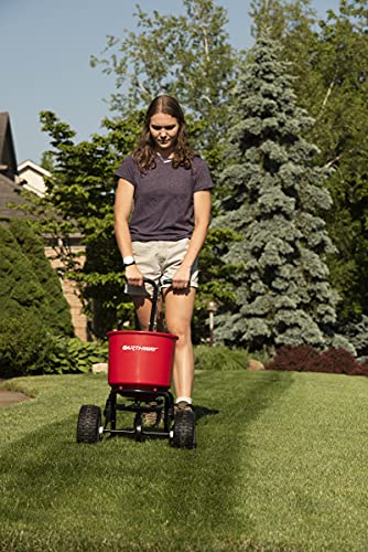 EarthWay 2600A-PLUS Fertilizer Spreader, 40lb Hopper Capacity, Red, Durable, All Terrain Pneumatic Tires, Rust-Proof Polypropylene, Epoxy Coated Steel Frame