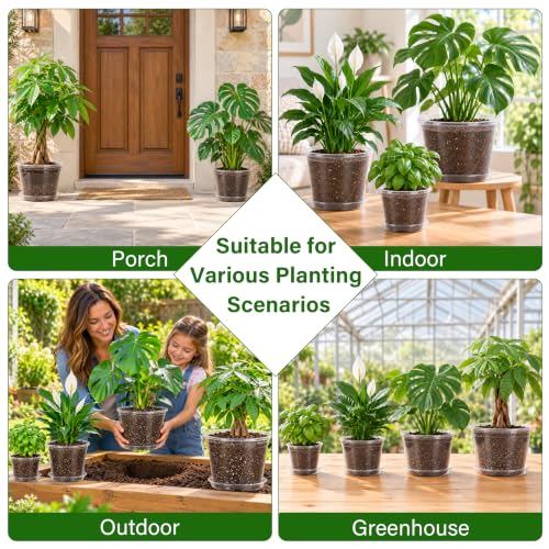 Bluepro Clear Nursery Pots with Saucers, 6/8/10/12 Inch, 20-Pack - size: 6/8/10/12 Inch-20Pcs