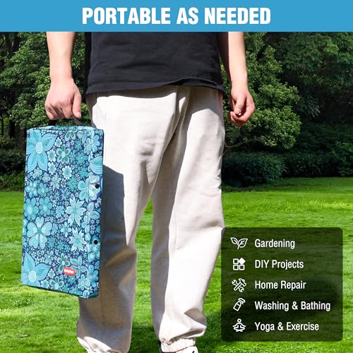 WORKPRO 17" Kneeling Pad with Removable Cover, Soft NBR Foam Cushioning - color: Blue