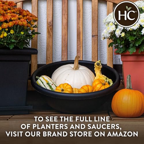 The HC Companies Garden Bowl Shallow Garden Bowl, 20 Inch, Black, 2-Pack - color: Black, size: 20", style: Pack of 2