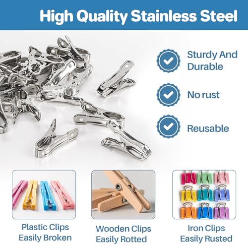 50 PCS Garden Clips for Netting - Stainless Steel Greenhouse Clamps