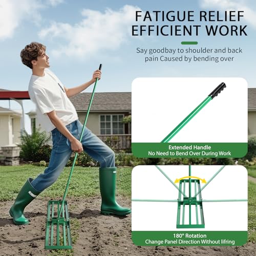 Outvita 48" x 10" Lawn Leveling Rake, Level Lawn Tool - style: 48"x10"