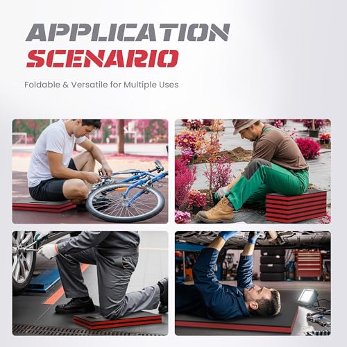 Folding Kneeling Pad, 47 x 15.8 Inch - color: Red