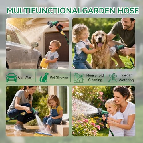 Garden Hose 50 ft, Non-Expandable Kink-Free, Heavy Duty Water Hose - color: Gray