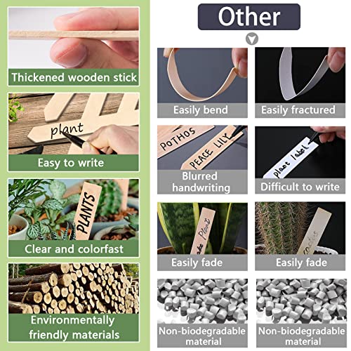 Zkptops 50Pcs Wooden Plant Labels Plant Tags 6 Inch Garden Plants Markers Waterproof Seed Labels Markers Sticks Outdoor Garden Label Stakes Sign Wooden Plants Name Tags for Seedling Vegetables Flower - color: Hk Rectangular 50pcs