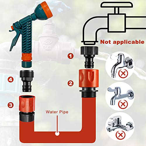 Hotop 16 Pcs Garden Hose Quick Connector, 3/4 Inch Fittings, Red Black - color: Red, Black