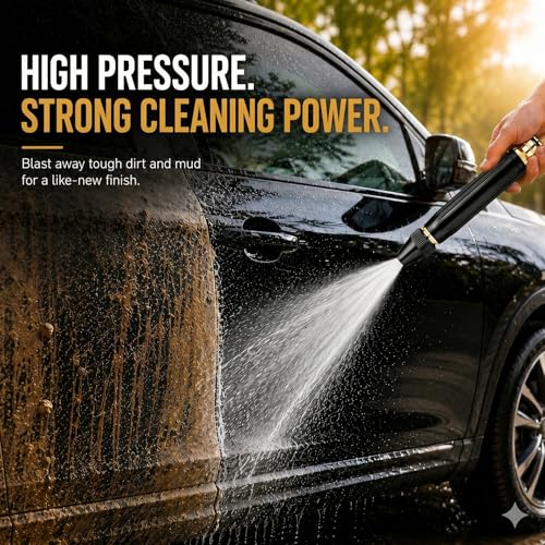 High Pressure Hose Nozzle, Full Metal Hose Sprayer with Adjustable Spray