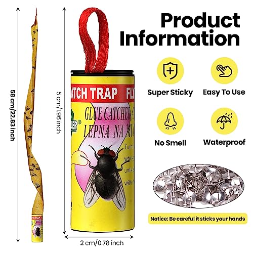 Qualirey 160 Pack Fly Strips Sticky Hanging Indoor Outdoor,Yellow - color: Yellow