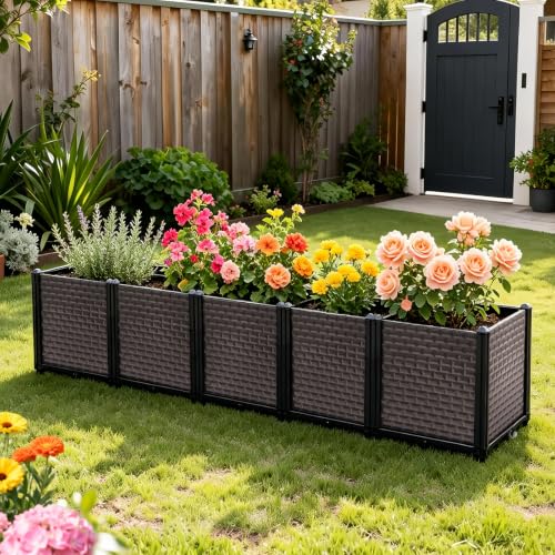 Large Planters for Outdoor Plants 20" Tall Planter Box, 78.7"L x 15.7"W - size: 78.7"(l) X 15.7"(w) X 19.7"(h)