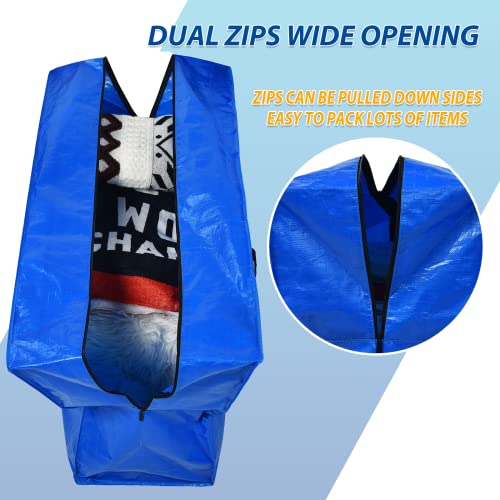 Extra Large Storage Bags, 194 Gallon XXL Jumbo Large Moving Bags Heavy Duty - color: Blue - 1 PACK, size: 68" X 30" X 22"