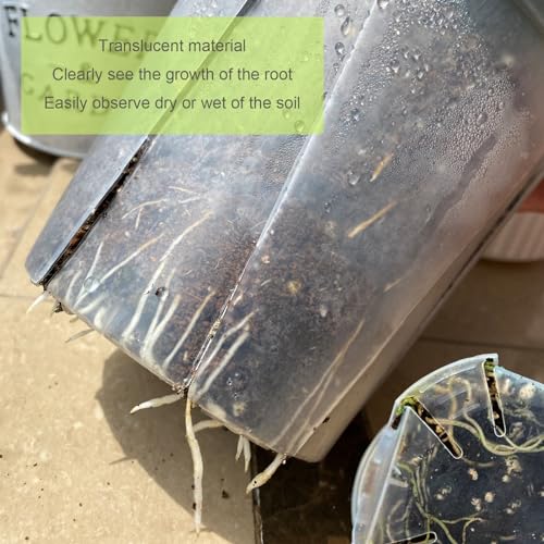 Large Clear Nursery Pot with Drainage Holes 7/8/10/12 inch,12pack - size: 7/8/9.5/12inch without trays