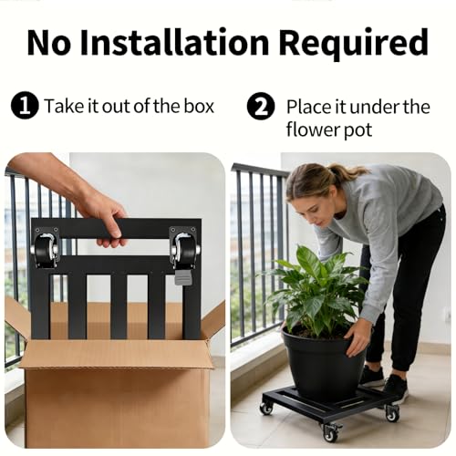 Plant Caddy with Wheels 2 Pack, 20'' Heavy Duty Large Rolling Plant Stand - size: 20''-2P