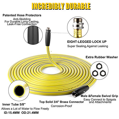 Garden Hose 75 ft Heavy Duty - Flexible Water Hose - size: 75FT