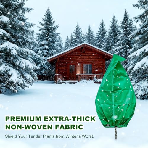 Plant Covers for Freeze Protection, 4 Pack 47" x 71" Drawstring - size: 47 x 71 Inch 4 Pack
