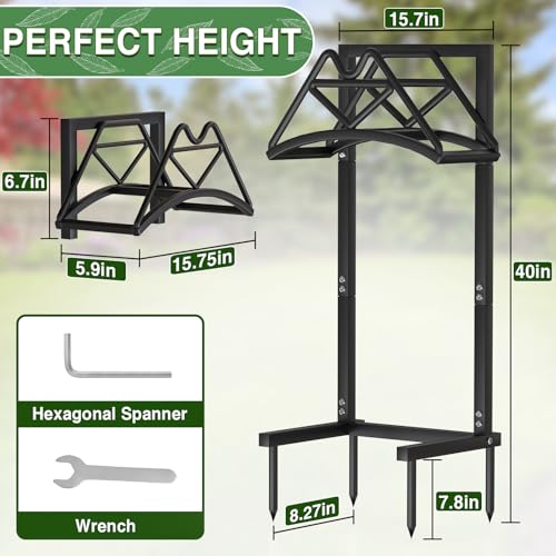 Qatsrin Garden Hose Holder Holds 160ft, Detachable Water Hose Storage Black - color: Black