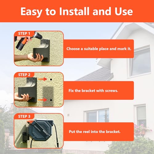 Retractable Garden Hose Reel, 1/2 in x 100ft - size: 1/2" 100FT