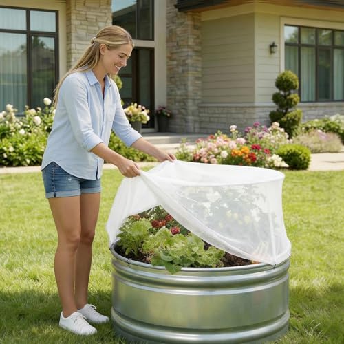 2 Pack Garden Netting for 2 FT Dia x 1 FT H Round Raised Beds - size: 2.46 x 2.46 x 1.47 ft