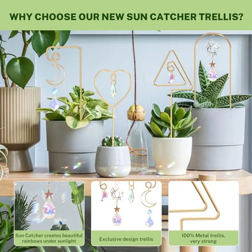 WellSign 14.17 Inch Small Trellis for Potted Plants Indoor Outdoor - color: Colorful colors