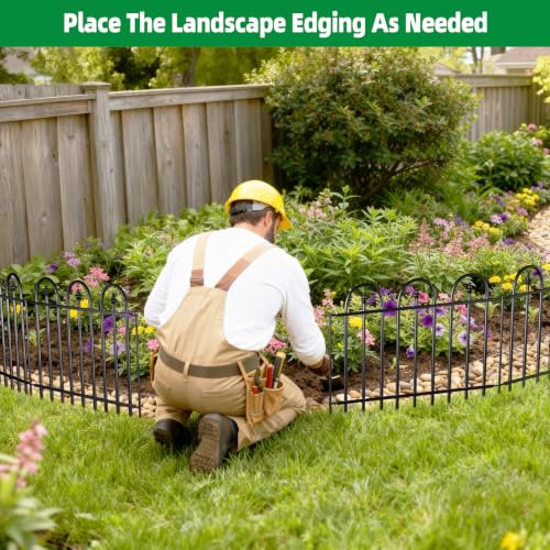 Garden Fence Animal Barrier - 5 Panels, 13 in(H) x 7 ft(L) No Dig Garden Fence, Arched Decorative Garden Fence Border with Ground Stakes, Rustproof Metal Fencing for Yard Patio Dog Rabbit - size: 5 Panels-7 ft(L) X 13in(H)