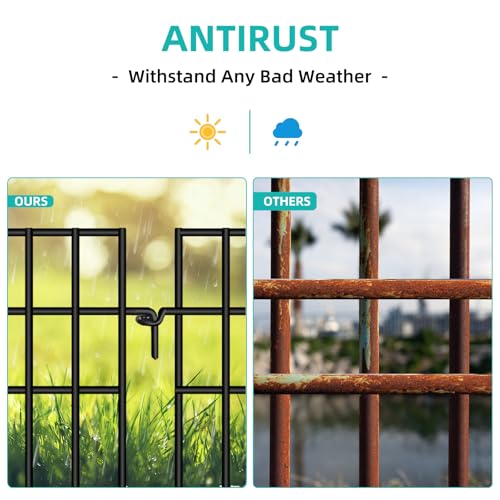 14 Panels Animal Barrier Fence, No Dig Fences, 13in(H) X 19.9ft(L) Garden Fence Animal Barrier for Rabbit and Dog Under Fencing Barrier, Rustproof Metal Fences Border for Outdoor, Yard, Patio - size: 14 Panels-19.9ft(L)x13in(H)