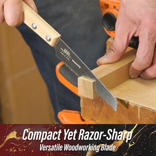 SUIZAN Small Hand Saw 5" Blade for Versatile Wood - Japanese Pull saws - style: Hand Saw for Woodworking