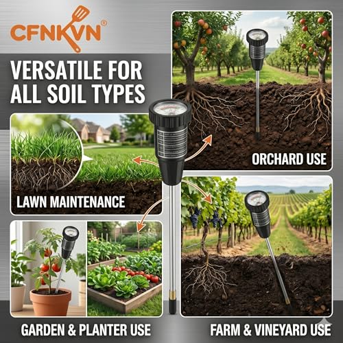 Soil pH & Moisture Meter, 295mm Long Probe Self-Powered