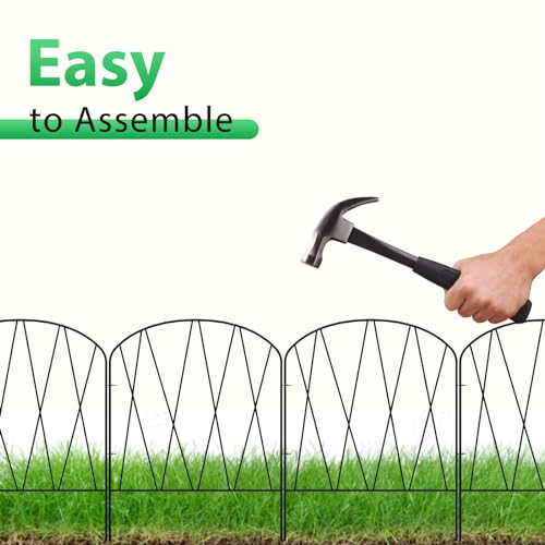 10 Pack Decorative Garden Fence 10.3 ft (L) x 15.9 in (H) Small Garden Fences Animal Barrier Arched Rustproof Garden Fence Border Rabbit Metal Flower Bed Fencing for Yard Patio Outdoor Landscape - size: 10.3 ft (L) x 15.9 in (H)