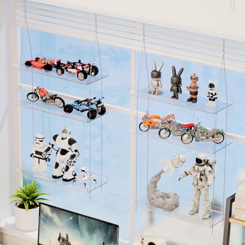 Lifewit 3-Tier Window Plant Shelves, 15" Acrylic Adjustable Hanging Shelf - size: 3-Tier