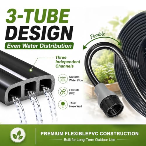 Sprinkler Hose with Holes 30 Ft (15ft 2pack) for Garden Watering - size: 30 ft(15ftx2pack)