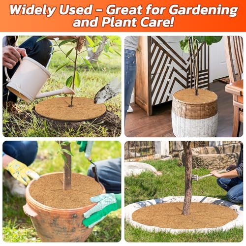 Legigo 4 Pack Coconut Fiber Mulch Ring Tree Plant Protector Mat, 30 Inch - color: 4 Pack, size: 30 Inch
