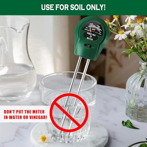 Soil Probe All-in-One pH/Moisture/Light Dual Probe Soil Tester Plant Care Soil Meter for Garden, Lawn, Farm, Promotes Healthy Plant Growth(Green) - color: green