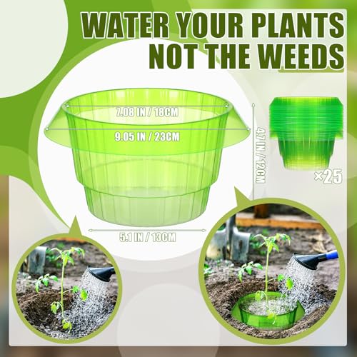 Cinnvoice 25 Pack Slug Snail Plant Collars, Plastic Garden Cloches Outdoor