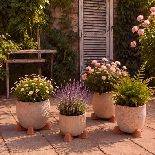 LemonRoad 12 Set Terra Cotta Cement Pot Feet for Outdoor Planters, Funny - style: Funny