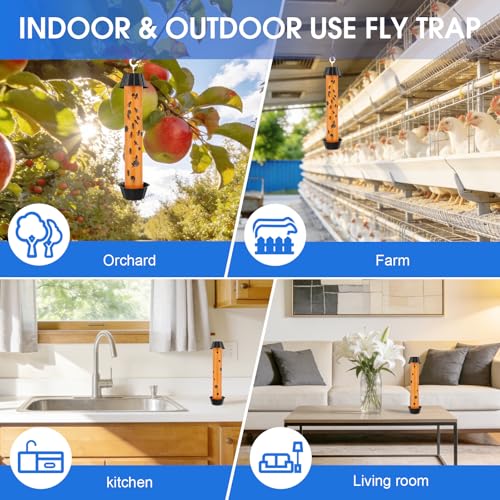 6pk Fly Trap Fly Stick Fly Strips Hanging Indoor & Outdoor - size: 6 pack