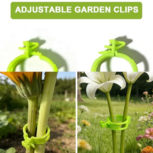 150 Pcs Plant Support Clips,Tomato Clips for Climbing Plants/String Trellis,with 3 Adjustable Ties for Gardening,Outdoor Vine Clips,Garden Clips for Plants Grape and Vine Vegetables Bright Green - color: Bright Green
