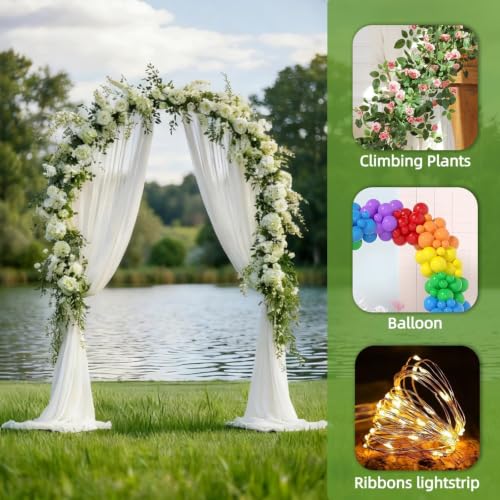 Metal Garden Arch Trellis for Climbing Plants Outdoor, Garden Arbors and Arches, Wedding Arch Frame Archway, Christmas Party Decoration - style: 12.5mm tube