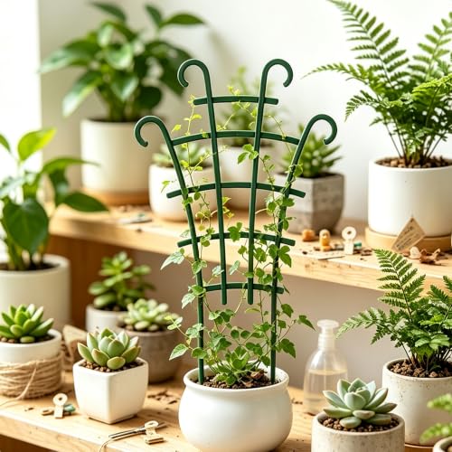 6-Pack Garden Trellis for Indoor Plants - Plant Trellis & Supports for Potted Climbing Plants, Tall Stakes for Pothos Hoya Monstera