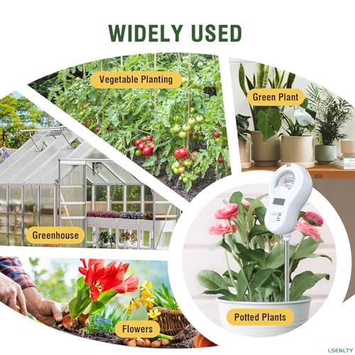 LSENLTY 6-in-1 Soil Moisture Meter, Measures Soil Moisture,Light Intensity, Ambient Humidity, Ambient Temperature, Soil pH, and Soil Fertility. Suitable for Horticulture, lawns, and Agriculture