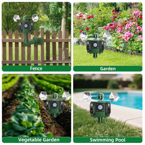 Solar Ultrasonic Bird Repeller Outdoor & Geese Deterrent Devices Outdoor