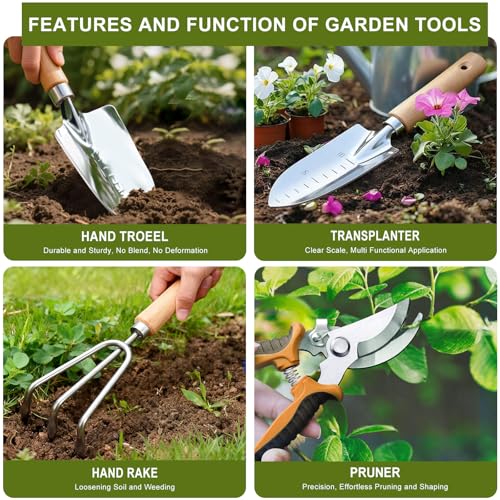 Kynup Garden Tools Set with Storage Bag, Heavy-Duty Gardening Kit for Women