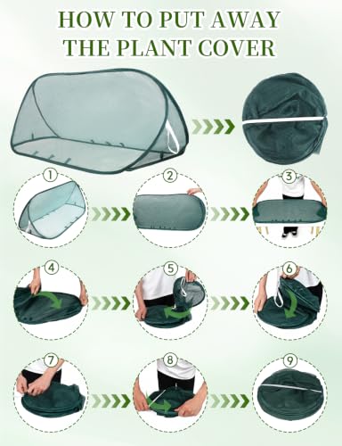 sogiv 39"x15"x15" Pop-Up Garden Mesh Plant Cover Organza Netting Protective Tent with 16 Ground Stakes, Foldable Design, Keeps Birds, Bugs & Animals Away from Vegetables, Fruits, Seedlings & Flowers