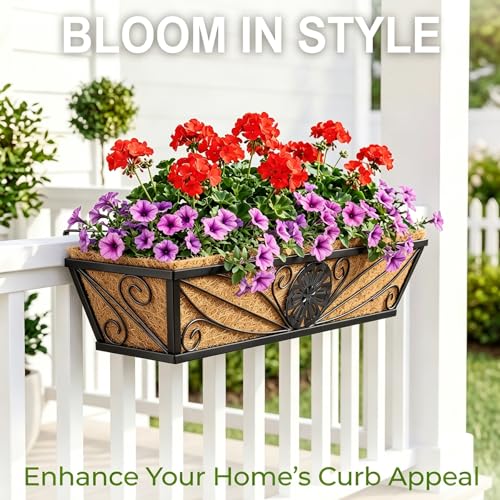 2 Pack 24 Inch Railing Planter Boxes