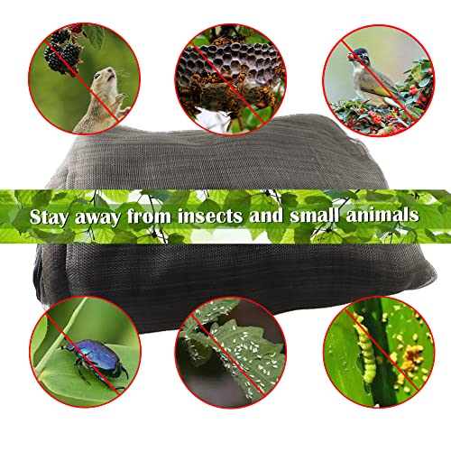 FONUNO Fruit Tree Netting with Zipper Birds Netting for Fruit Trees, Black - color: Black, size: 10 x 10 feet - 2 Pack