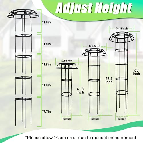 Quibbay 41.3 Inch Mushroom Top Garden Trellis for Climbing Plants, 1 Pack - style: 3 Floors-10*41IN