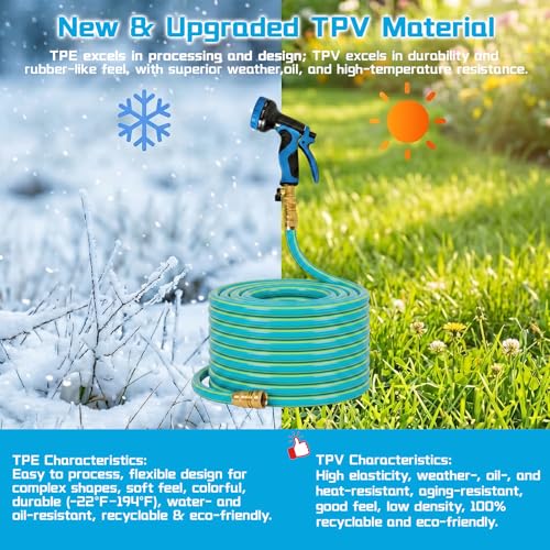 Expandable Garden Hose 50FT(Expanded) Brass Connectors - color: Green, size: 50FT(Expanded)