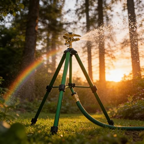 LIULO TOOL 2 Pack Large Impact Sprinkler on Tripod Base, Heavy Duty Zinc Alloy Sprinkler for Yard with Adjustable Head and Extendable Tripod, 360 Full Coverage Irrigation Tool for Lawn Garden - size: 2 Pack