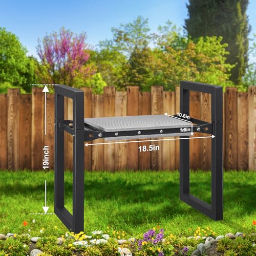 Garden Kneeler and Seat, Foldable Garden Stool 400lbs Heavy Duty Garden Tools Protects Knees and Back, Women and Men Seniors Gardener,Large 19.7"x10"x18.5"