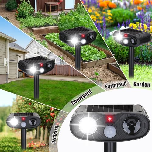 Sonic Fortress Pro Deer Repellent Device Outdoor with LED Flash 2 Packs