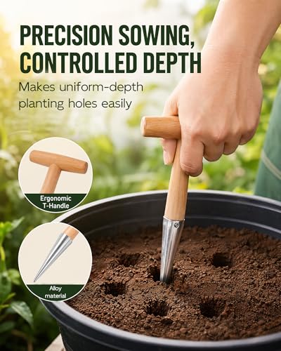 Plant Hole Digger for Planting, Garden Seed Planting Tool for Garlic,Tulips