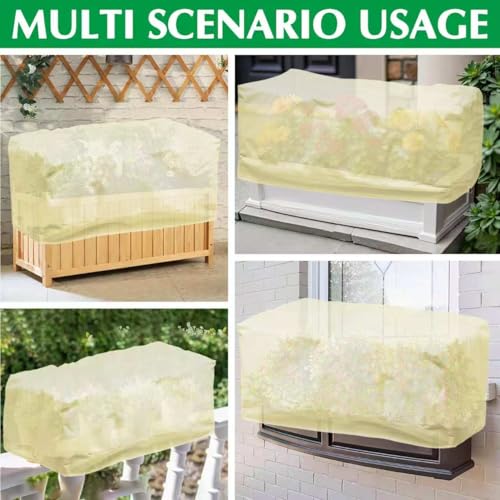 2 Pack 59" x 35" x 17" Upgraded Insulation Raised Garden Bed Cover with Thermal Aluminum Film Liner, Rectangular Plant Covers Freeze Protection Outdoor Winter Plants Frost Covers Blanket - color: White
